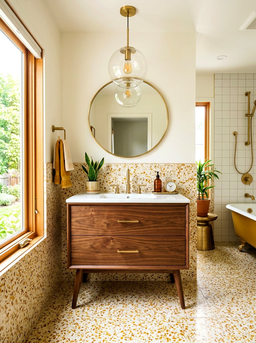 Mid Century Terrazzo - 30 terrazzo bathroom ideas
