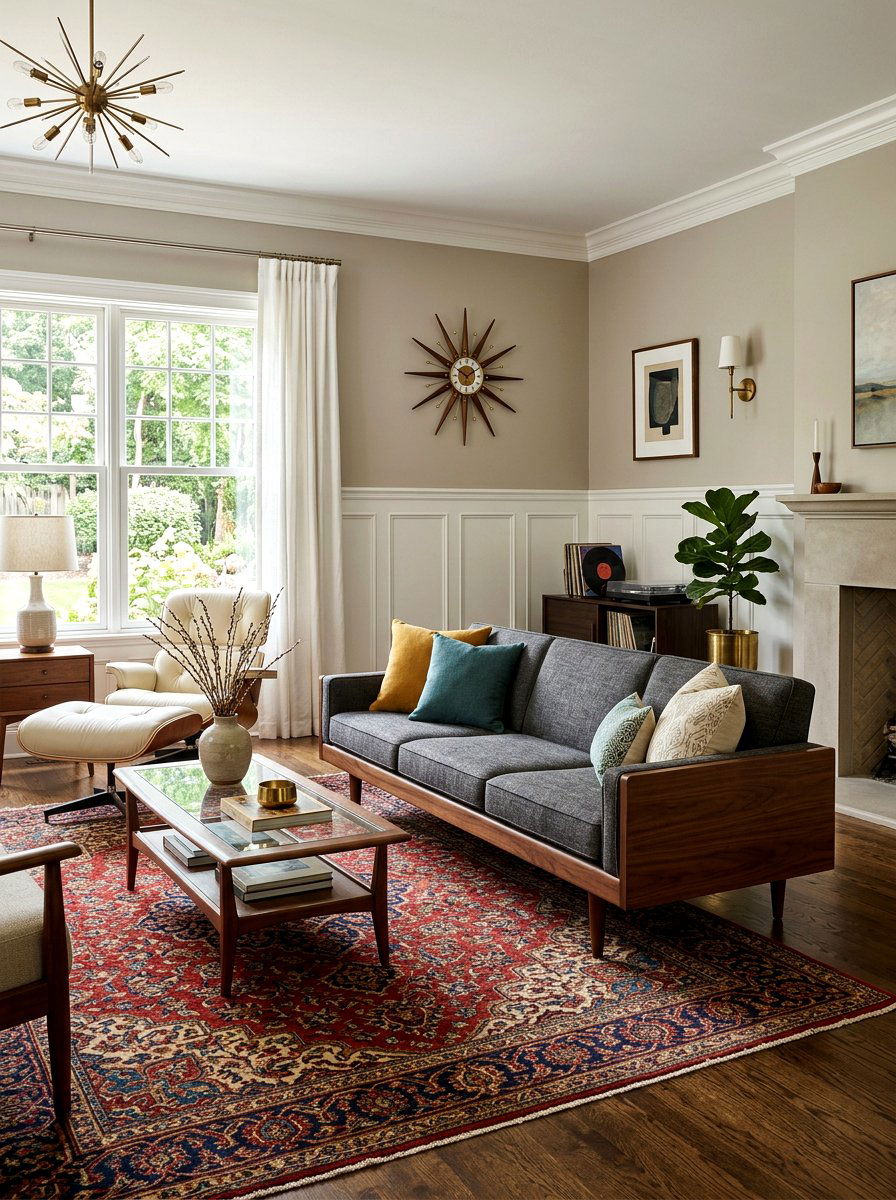 Mid Century Transitional Living Room - 30 transitional living room ideas