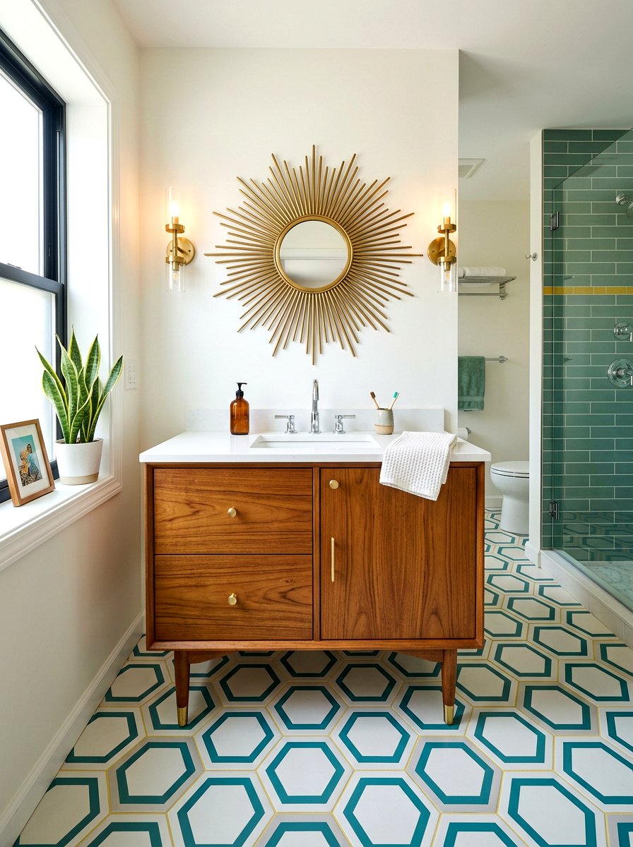 Mid Century Vanity - 30 jewel box bath ideas