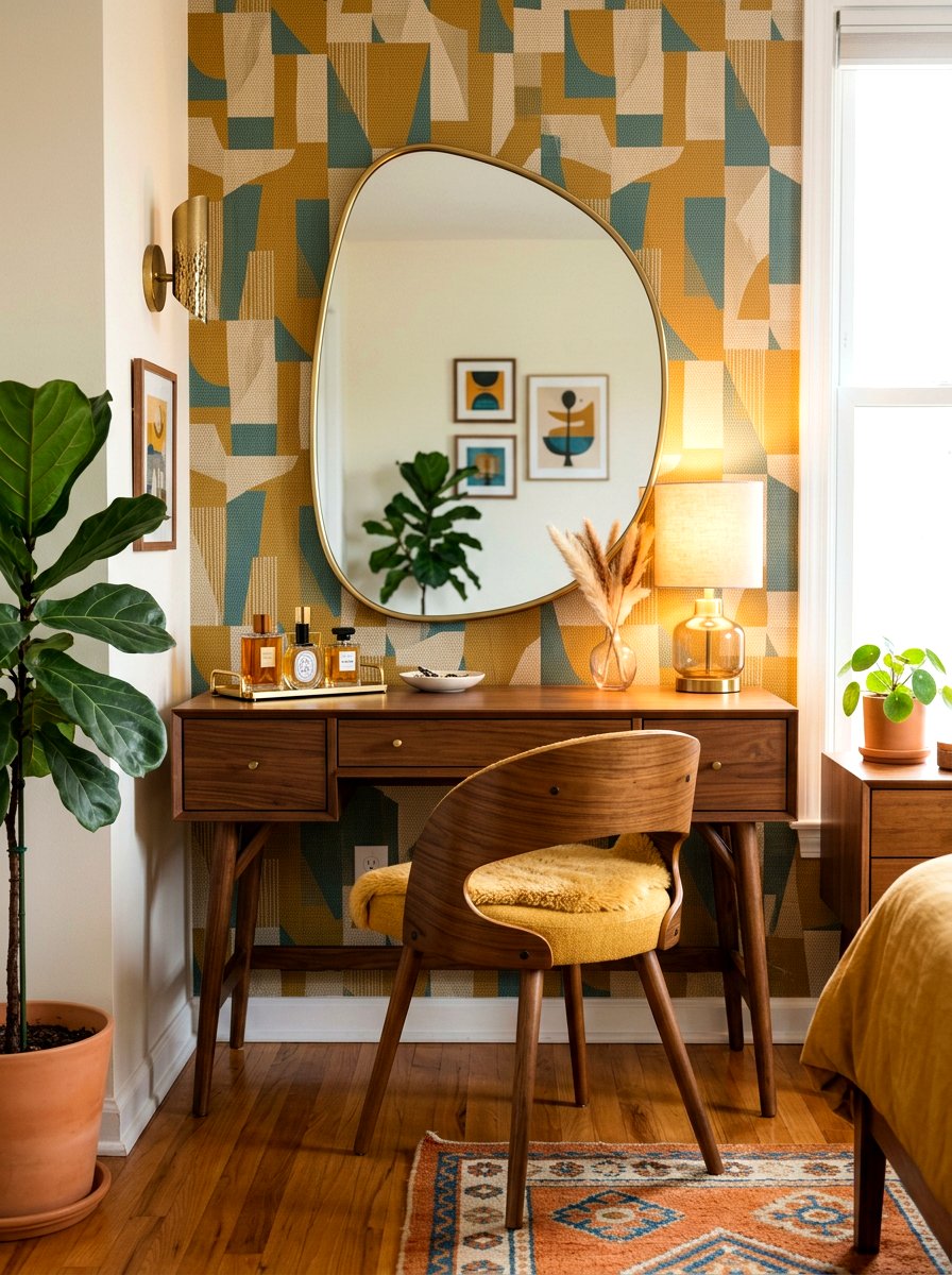 Mid Century Vanity Nook - 30 vanity nook ideas