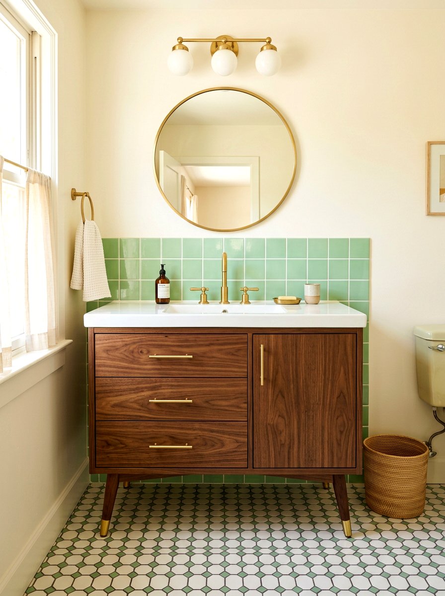 Mid Century Vanity - 30 integrated vanity sink ideas