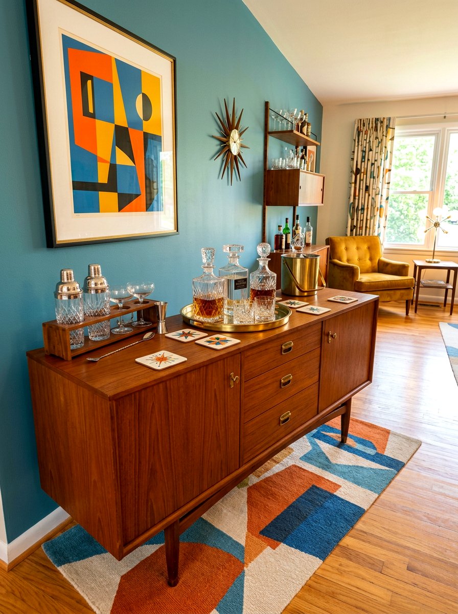 Mid century bar station - 30 cocktail nook ideas aesthetic