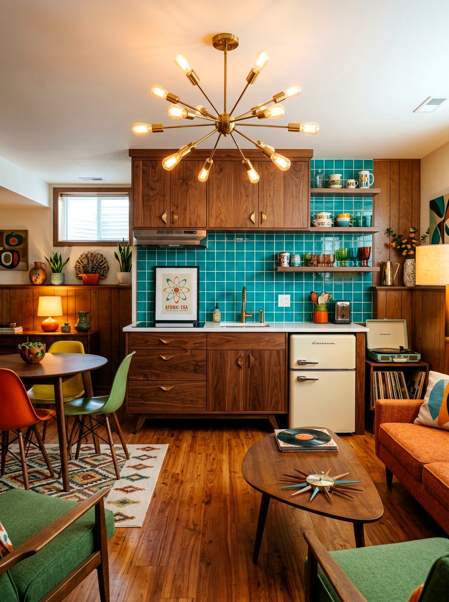 Mid century basement kitchenette - 30 basement kitchenette ideas