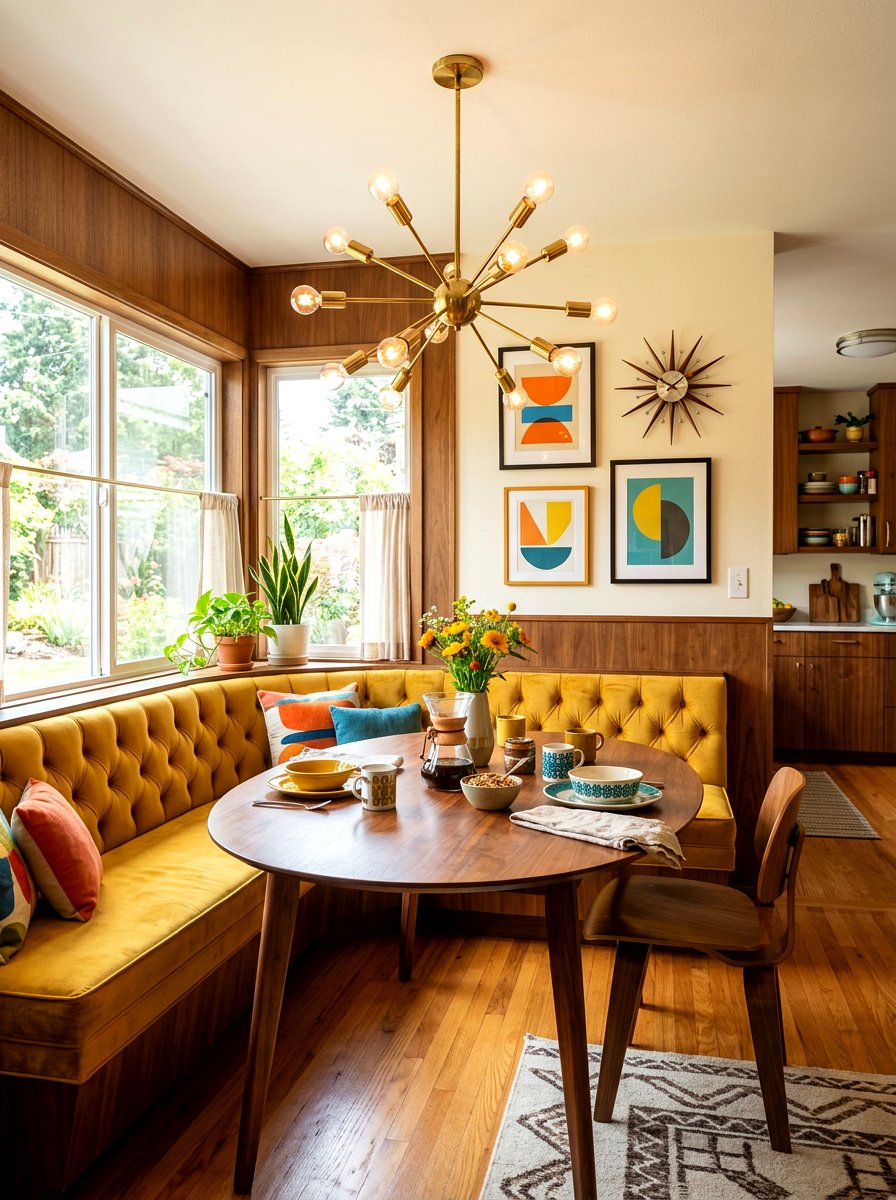 Mid century breakfast nook - 30 corner breakfast nook ideas