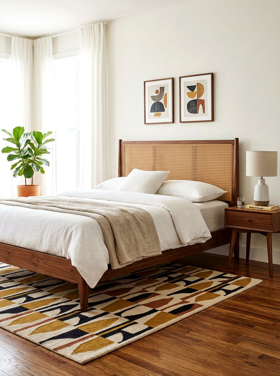 Mid century cane headboard - 30 cane headboard ideas