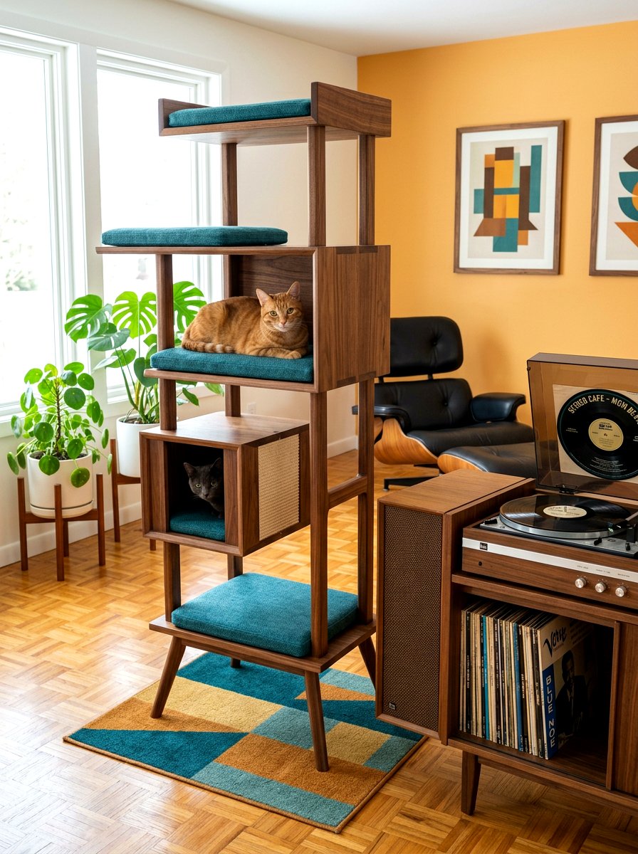 Mid century cat furniture - 30 cat room aesthetic ideas