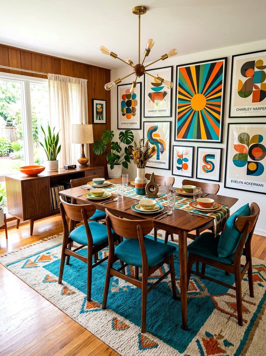 Mid century dining room - 30 art filled dining room ideas
