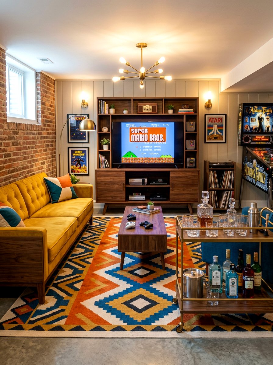 Mid century game room - 30 basement game room ideas