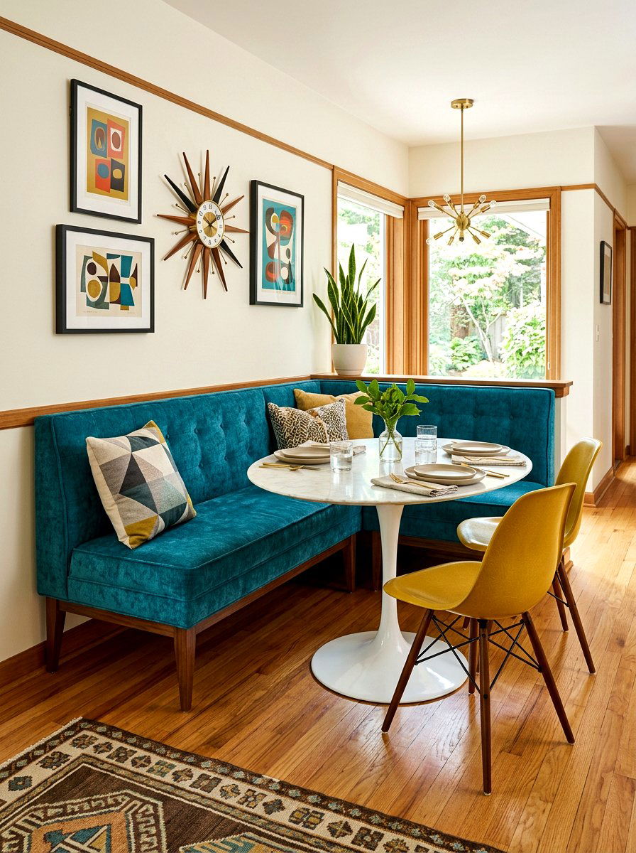 Mid century modern banquette - 30 banquette seating ideas