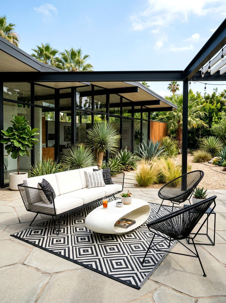 30 Black and White Patio Ideas for Chic, Everyday Outdoor Style