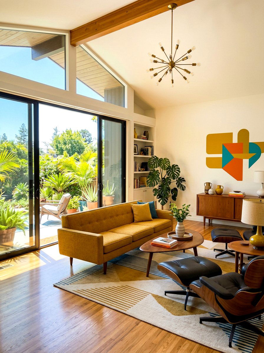 Mid century modern bright living room - 30 sun washed living room ideas