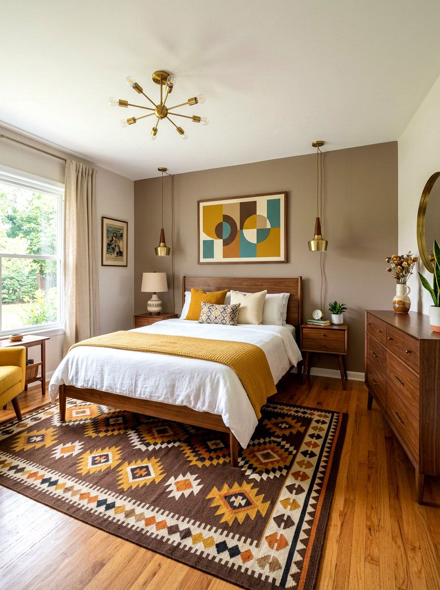 Mid century modern brown bedroom - 30 chocolate bedroom ideas