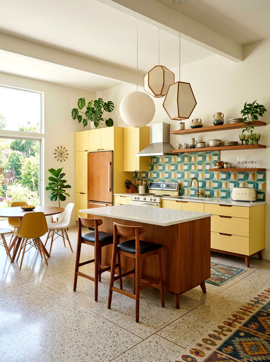 Mid century modern buttercream kitchen - 30 buttercream kitchen ideas