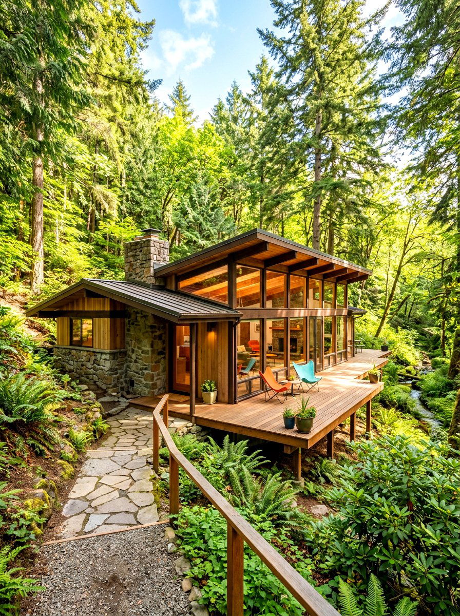 Mid century modern cabin - 30 cabin exterior ideas