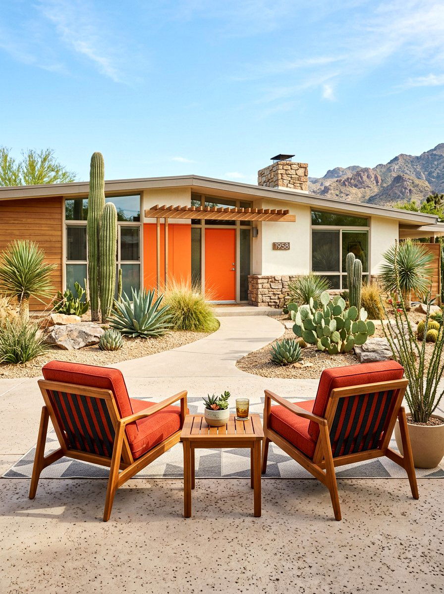 Mid century modern chairs - 30 front yard seating ideas
