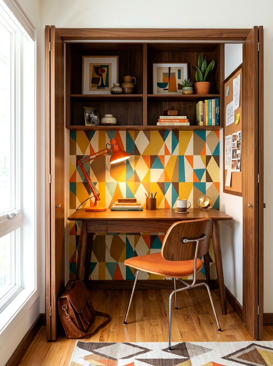Mid century modern cloffice - 30 desk in closet ideas aesthetic