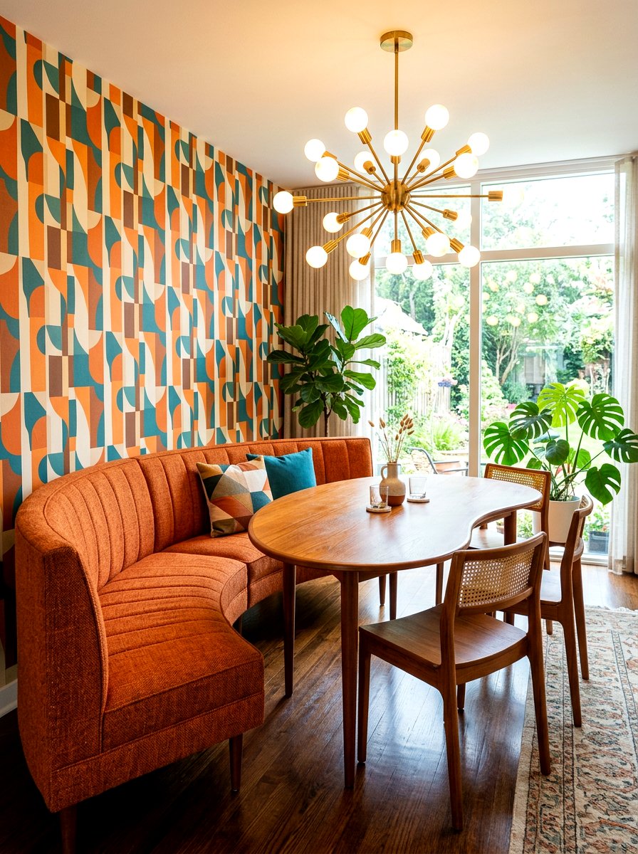Mid century modern curved seating - 30 curved banquette ideas