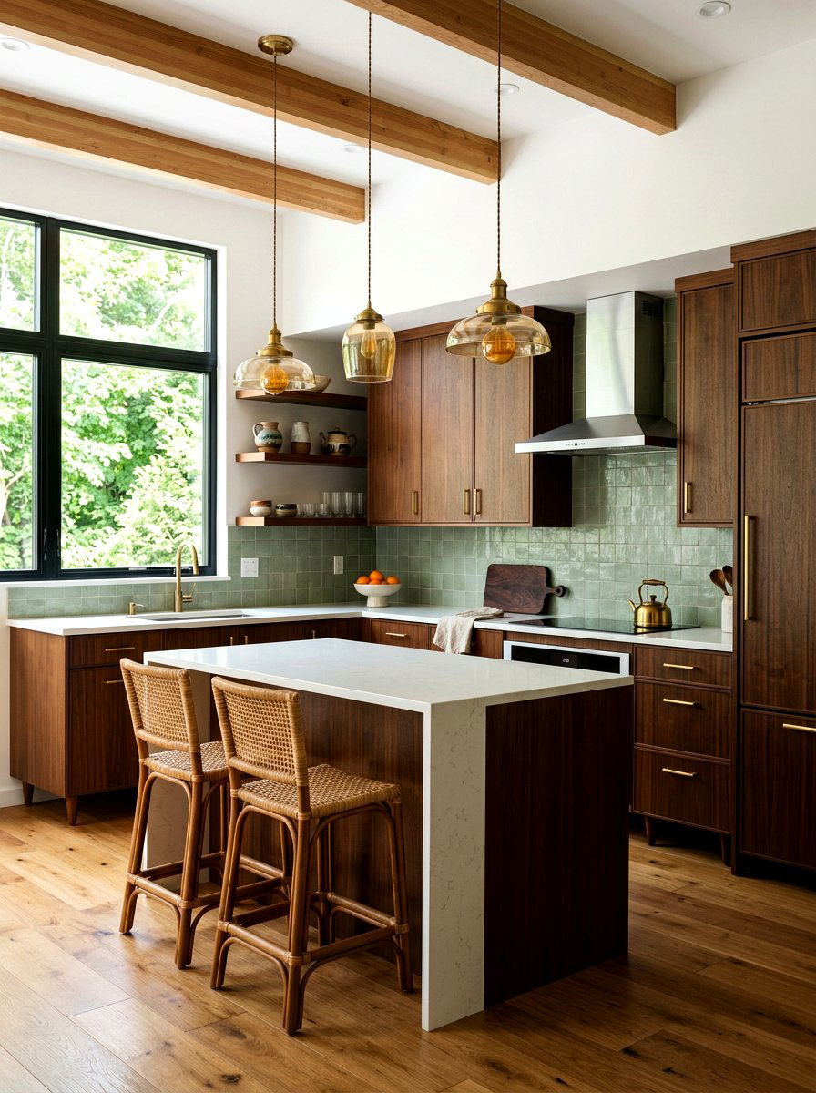 Mid century modern dark wood kitchen - 30 dark wood kitchen ideas
