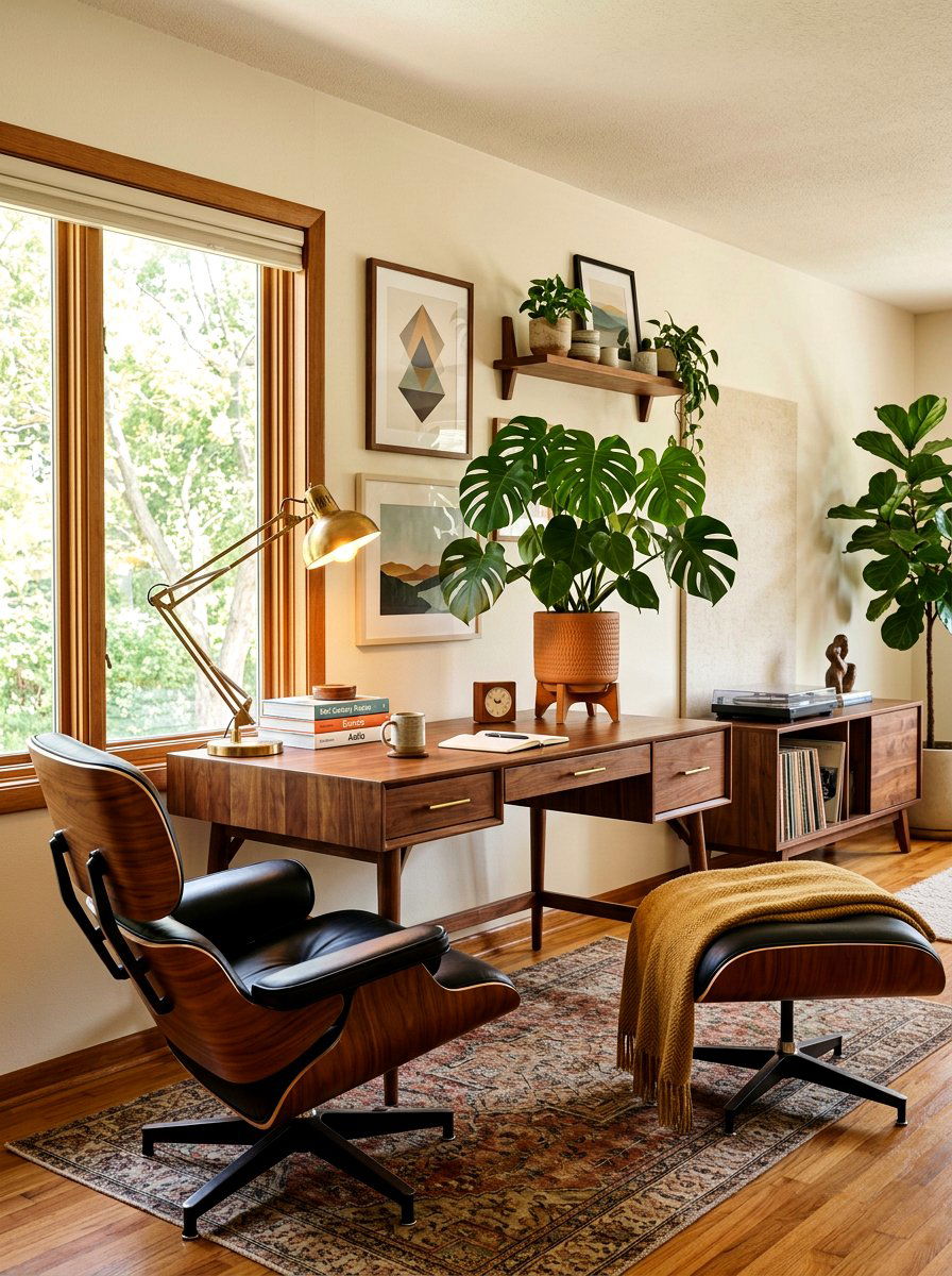 Mid century modern desk - 30 study nook ideas