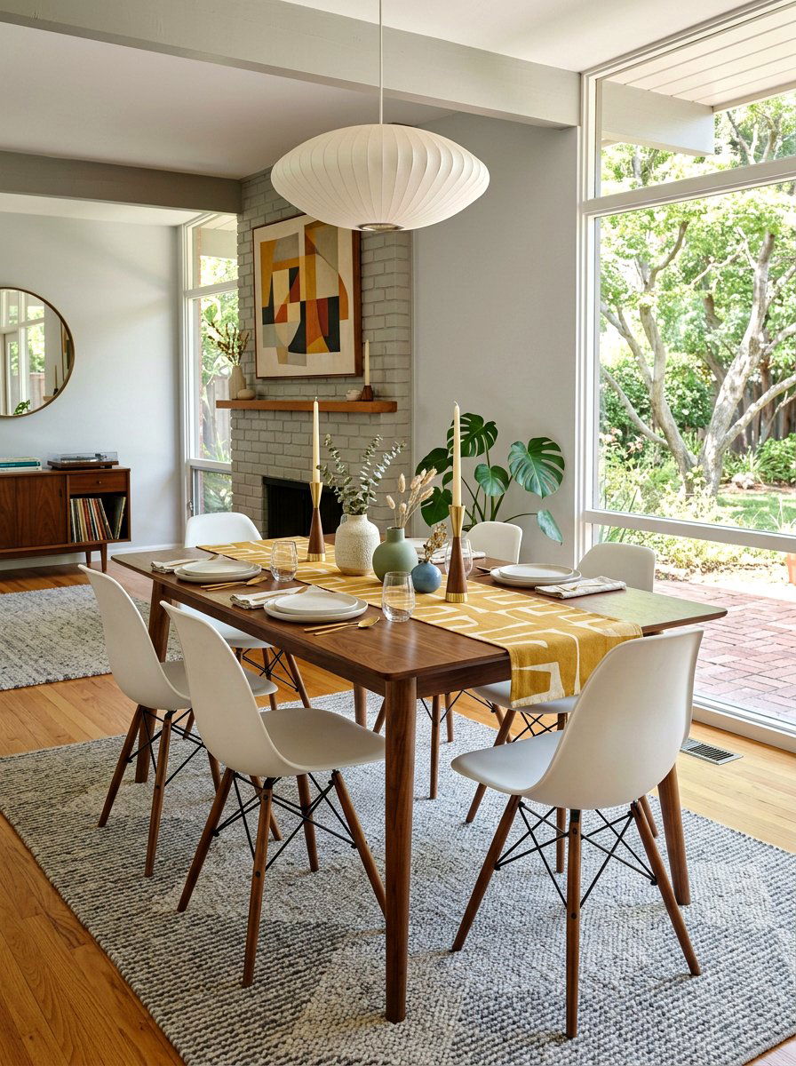 Mid century modern dining - 30 dinner party table ideas aesthetic
