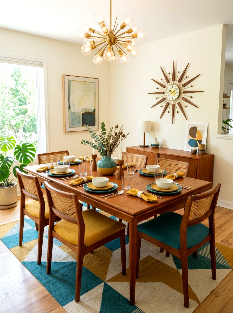 Mid century modern dinner setting - 30 vintage tablescape ideas