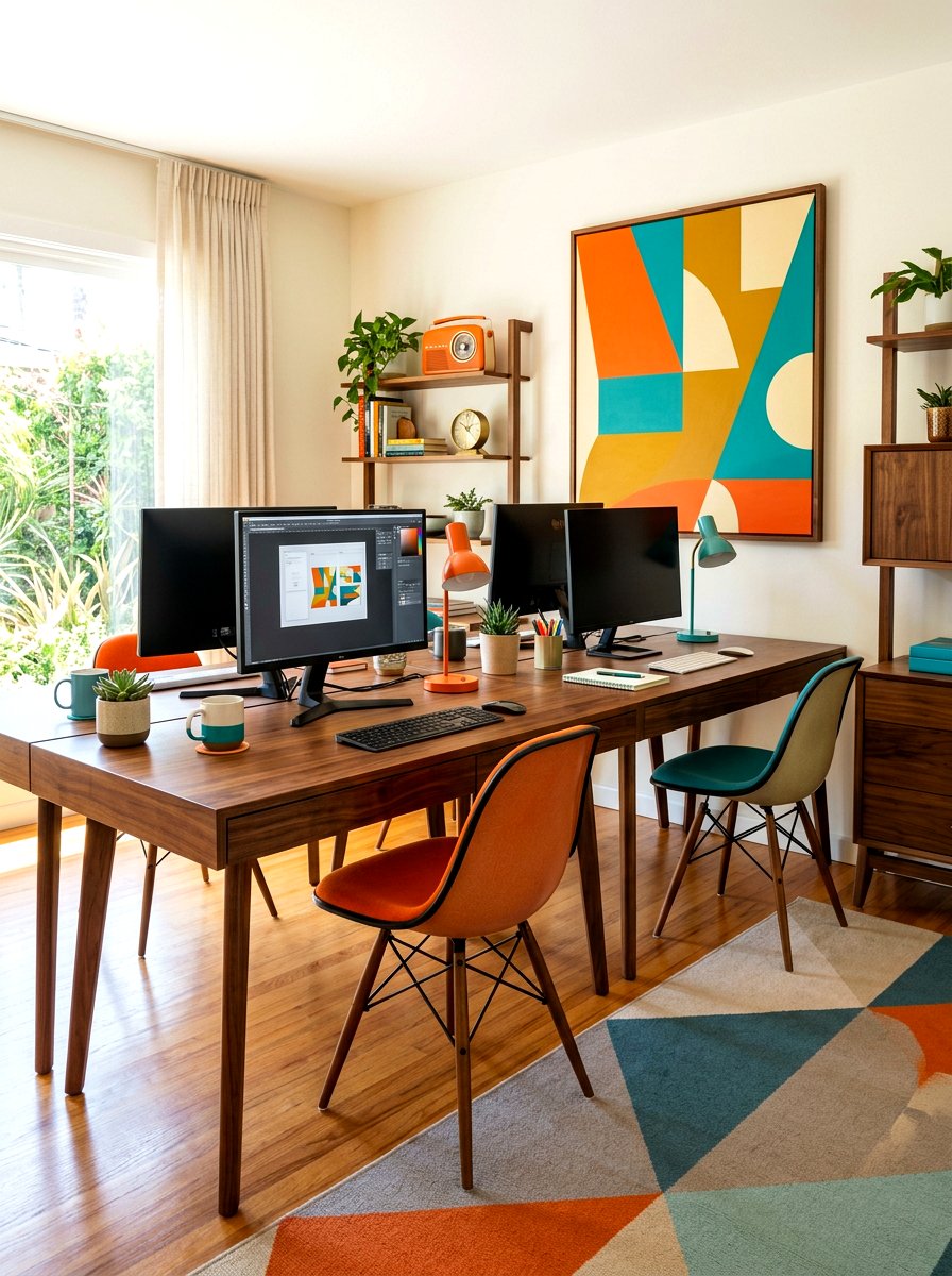 Mid century modern double desk - 30 double desk office ideas