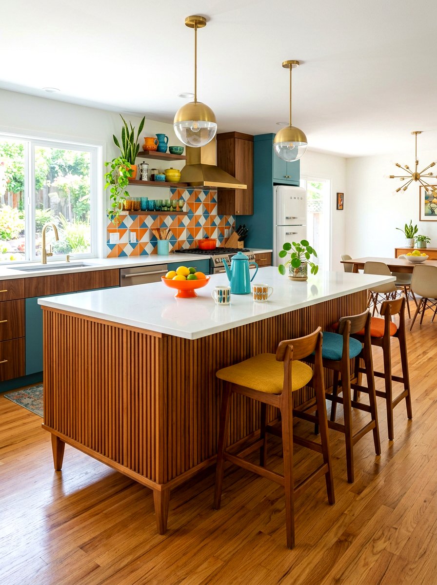Mid century modern fluted kitchen island - 30 fluted kitchen island ideas
