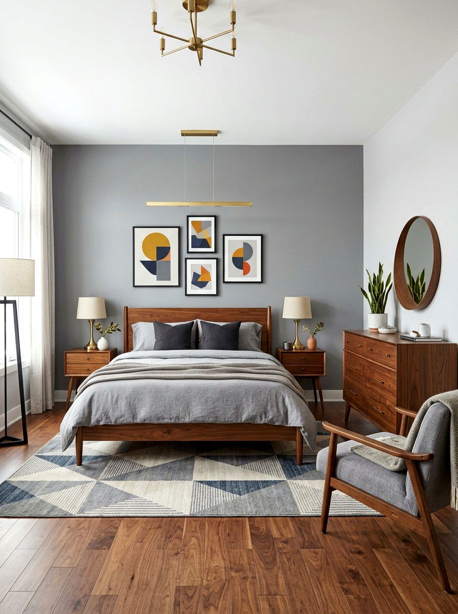 Mid century modern gray bedroom - 30 gray bedroom ideas