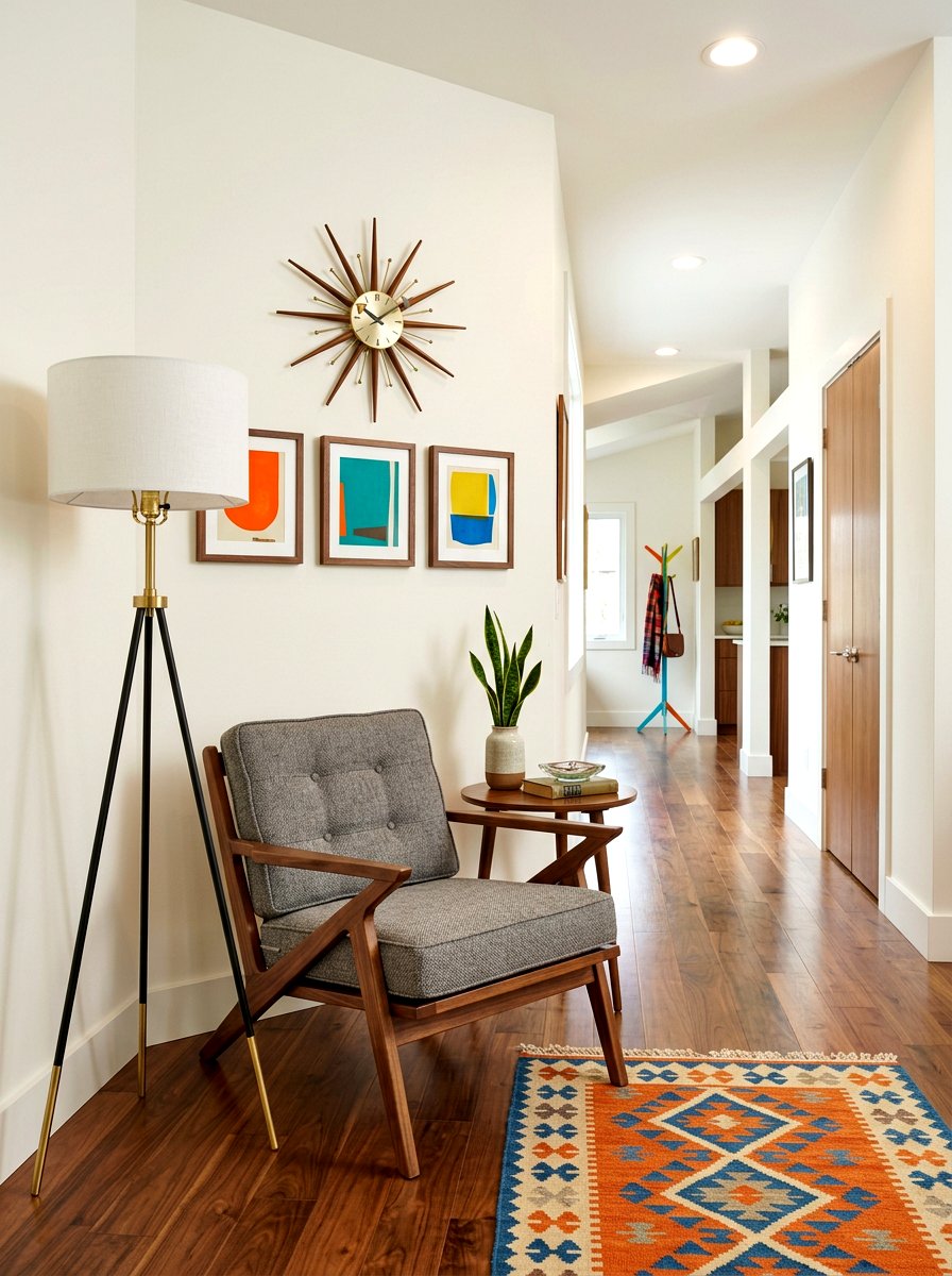 Mid century modern hallway seat - 30 hallway reading nook ideas