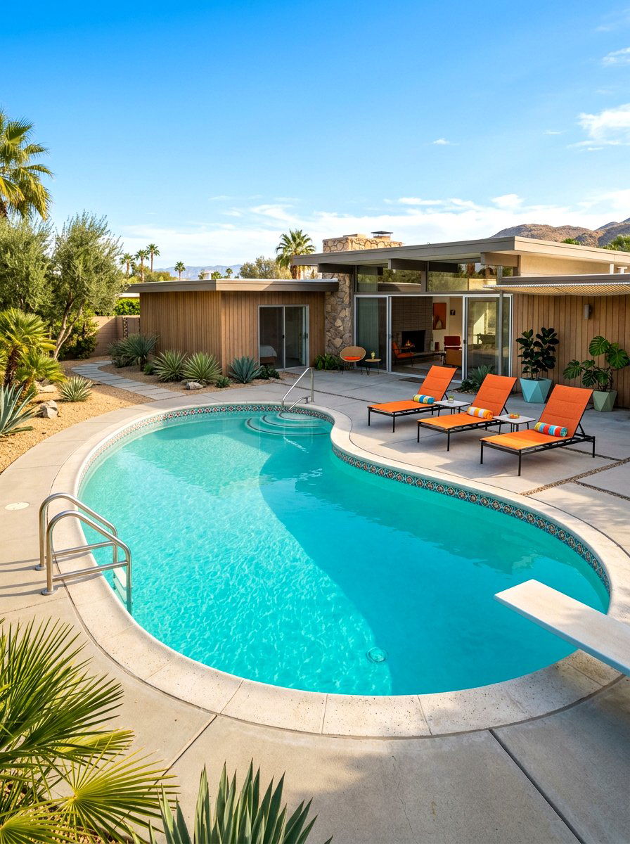 Mid century modern kidney pool - 30 kidney shaped pool ideas