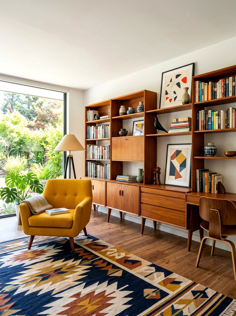 Mid century modern library - 30 home library ideas
