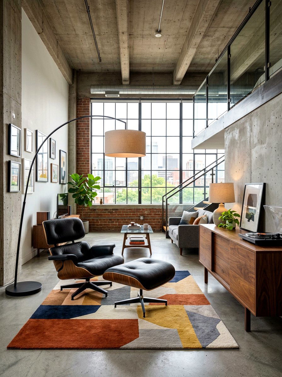 Mid century modern loft - 30 loft living room ideas