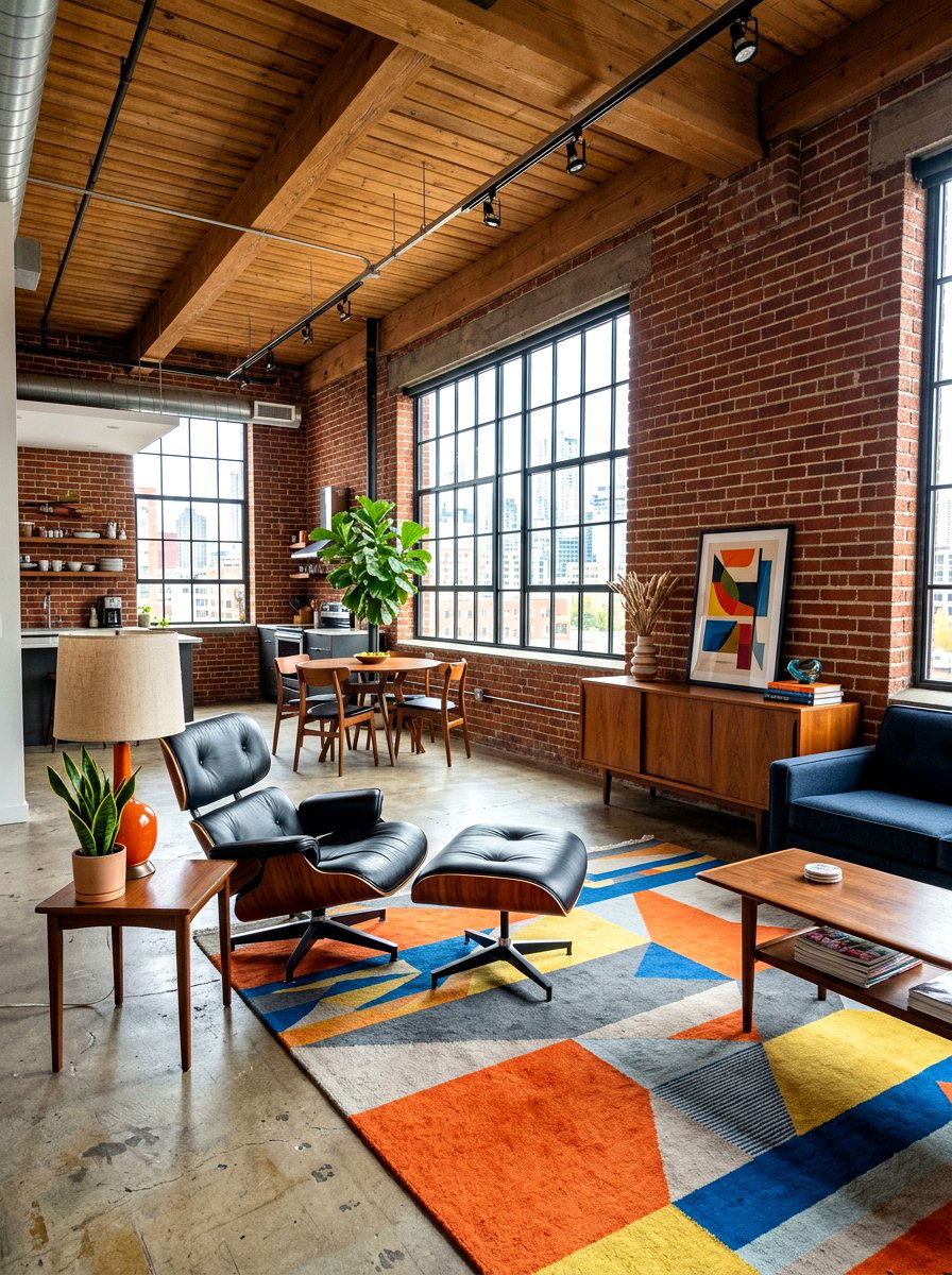 Mid century modern loft - 30 loft apartment ideas