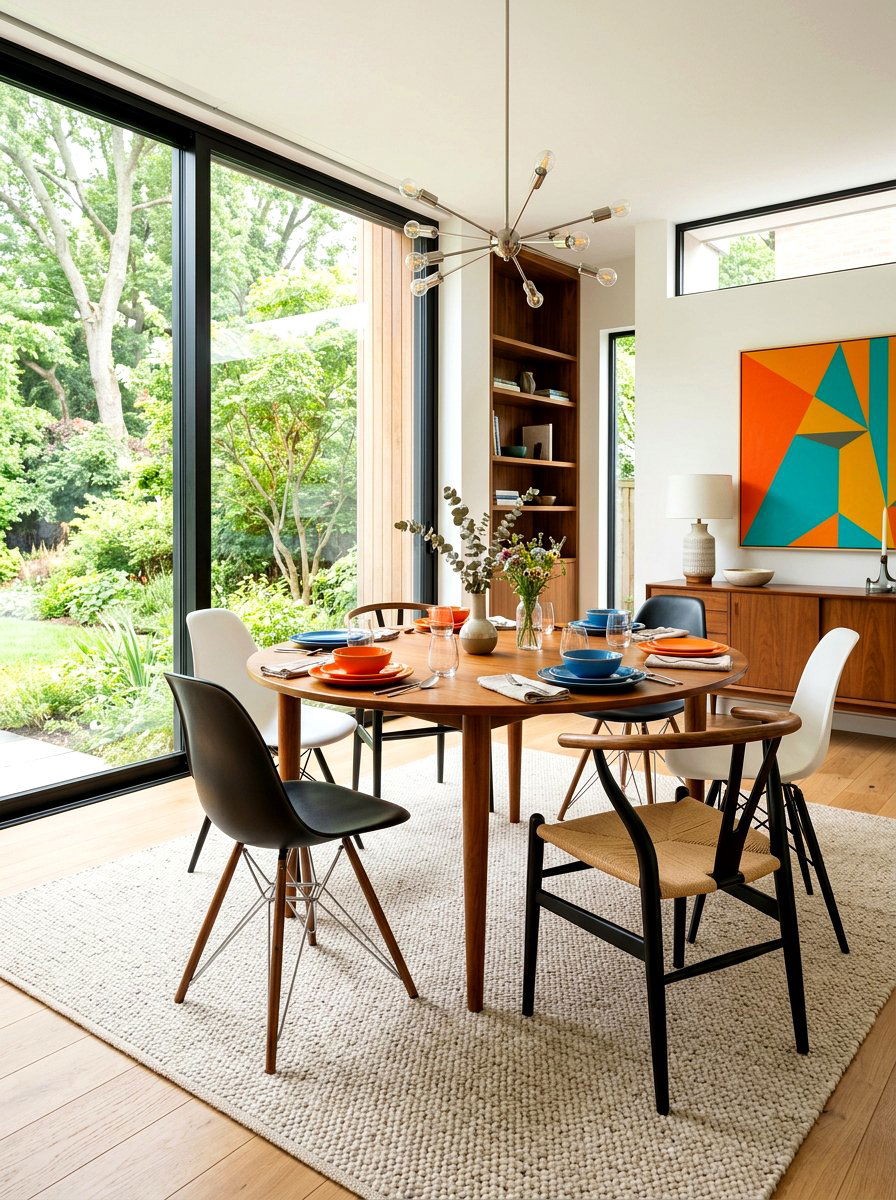Mid century modern mix - 30 mismatched dining chair ideas