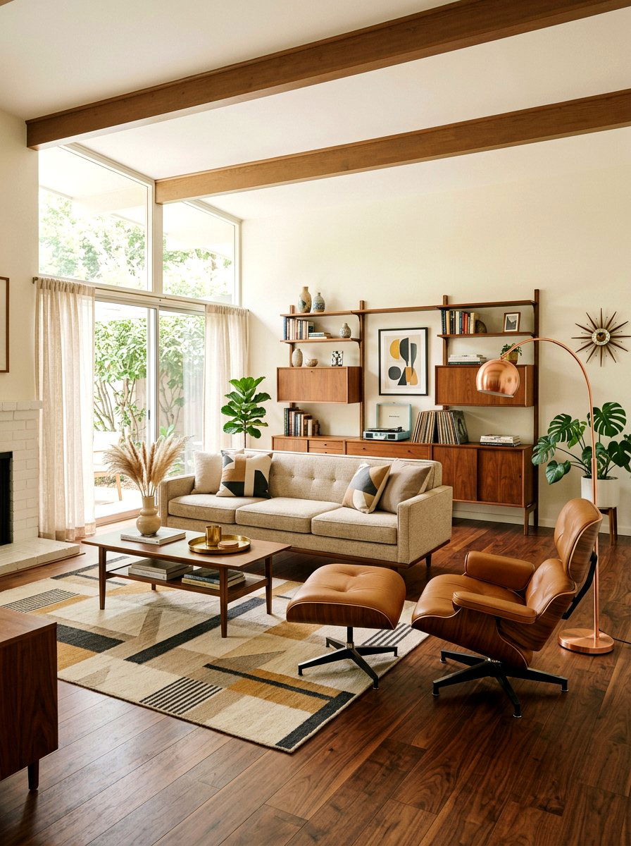 Mid century modern neutral living room - 30 warm neutral living room ideas