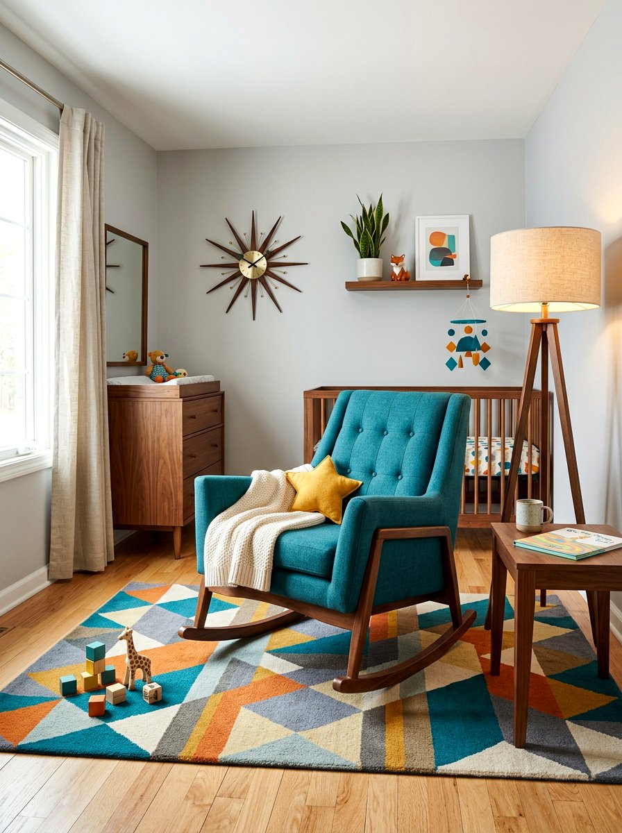 Mid century modern nursery rocker - 30 nursery rocking chair corner ideas