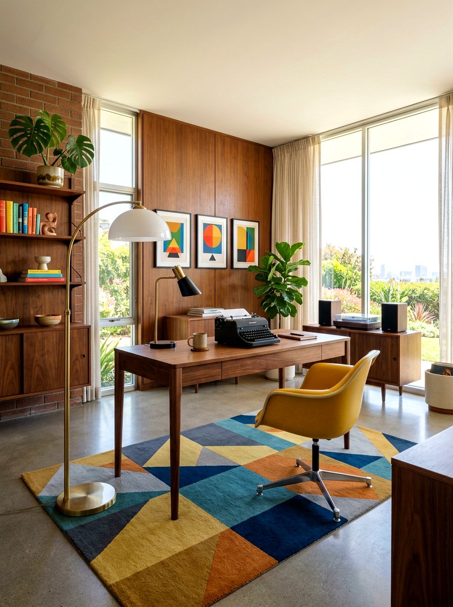 Mid century modern office - 30 viral home office ideas