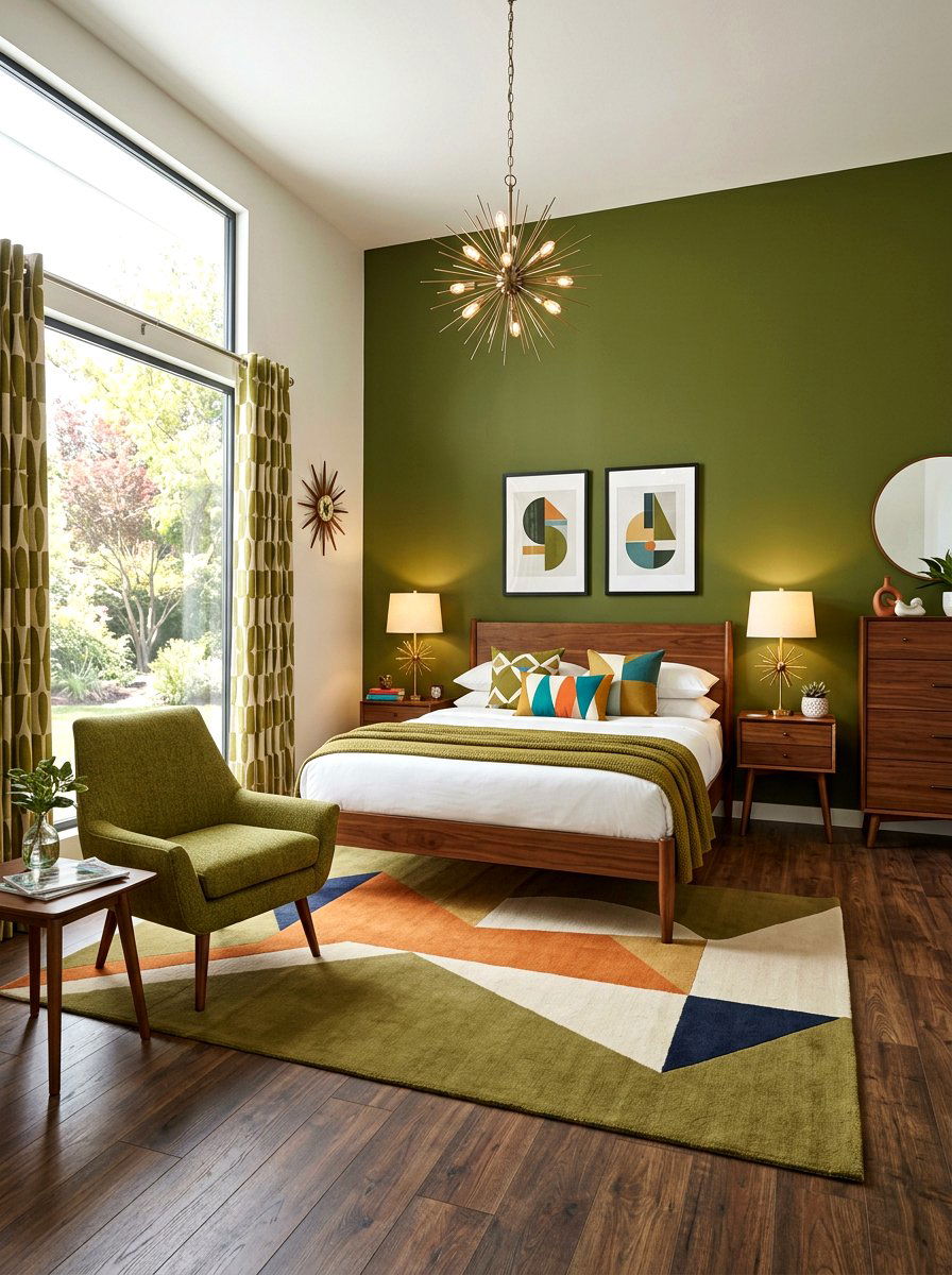 Mid century modern olive bedroom - 30 olive drab bedroom ideas