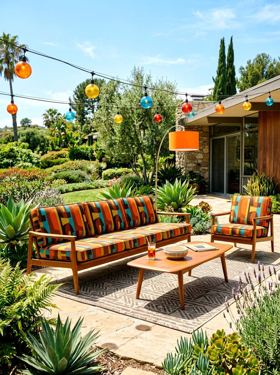 Mid century modern outdoor set - 30 front porch seating nook ideas