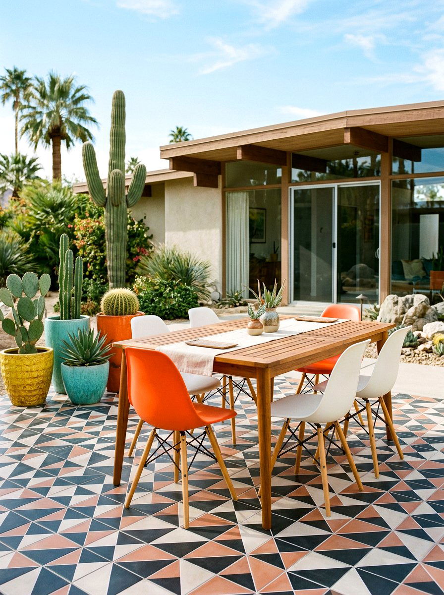 Mid century modern outdoor table - 30 patio breakfast area ideas