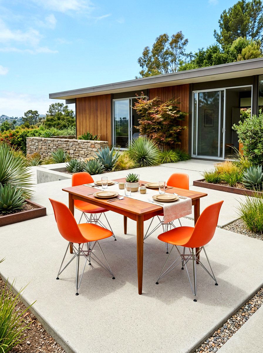 Mid century modern outdoor - 30 outdoor dining nook ideas
