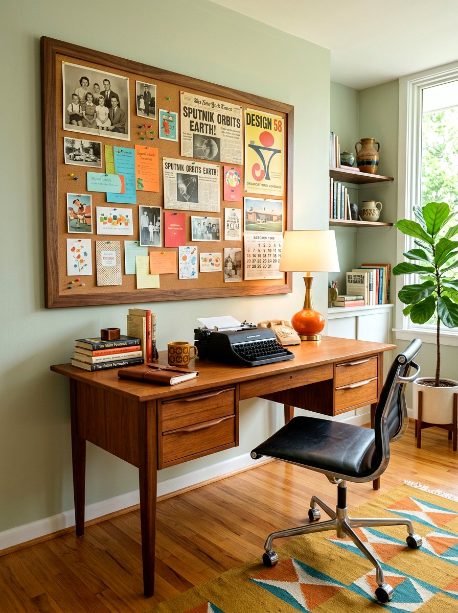 Mid century modern pinboard - 30 pinboard office aesthetic ideas