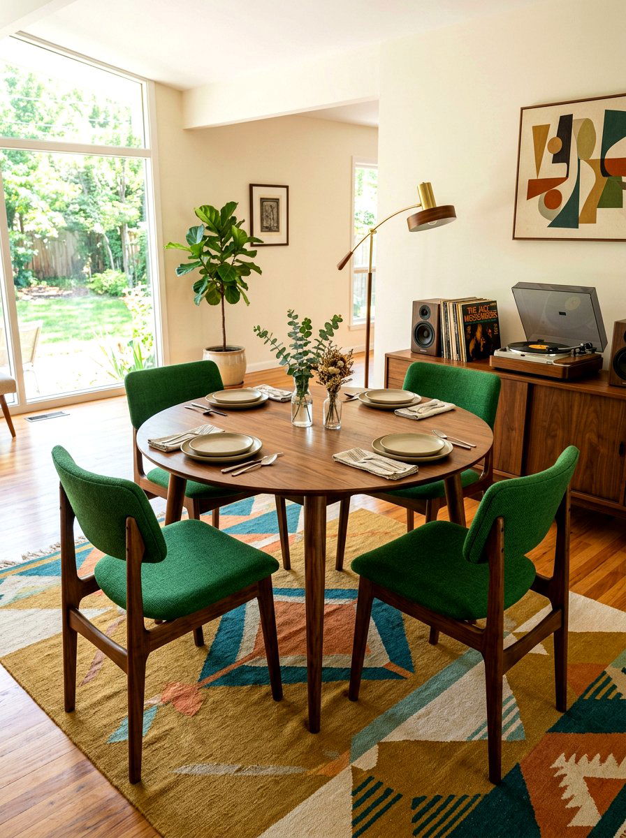 Mid century modern round table - 30 round dining table ideas