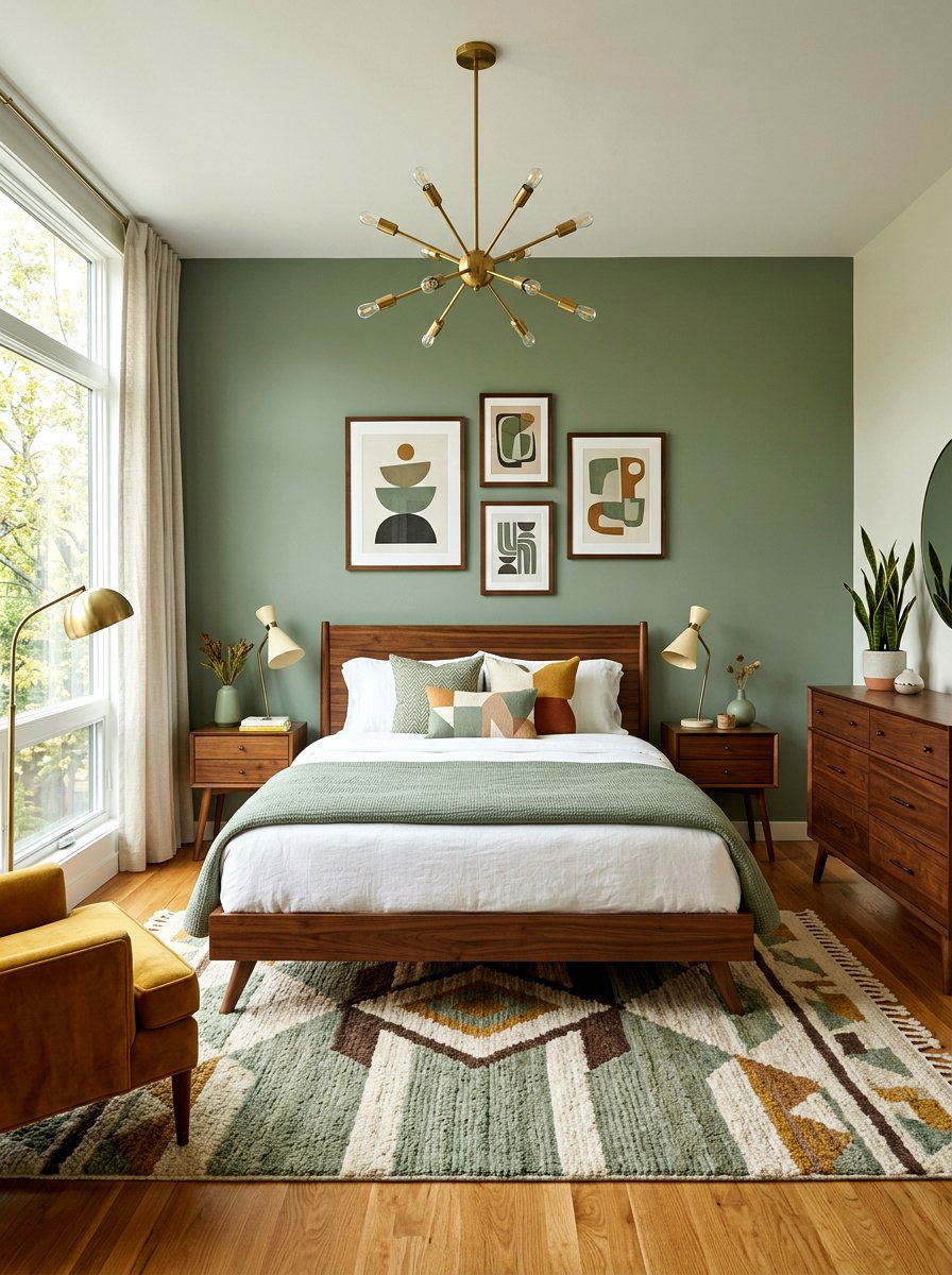 Mid century modern sage brown bedroom - 30 sage and cocoa bedroom ideas