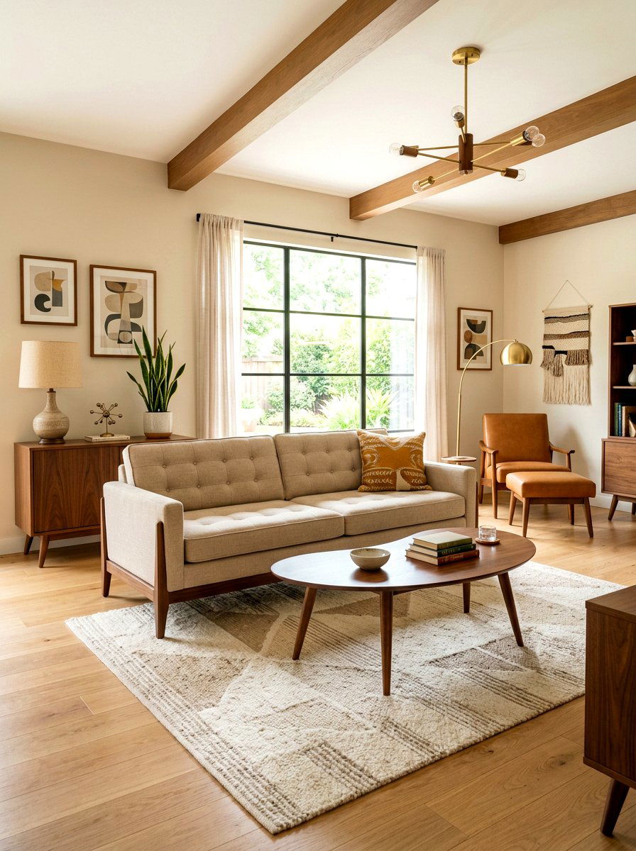 Mid century modern sand living room - 30 sand color living room ideas