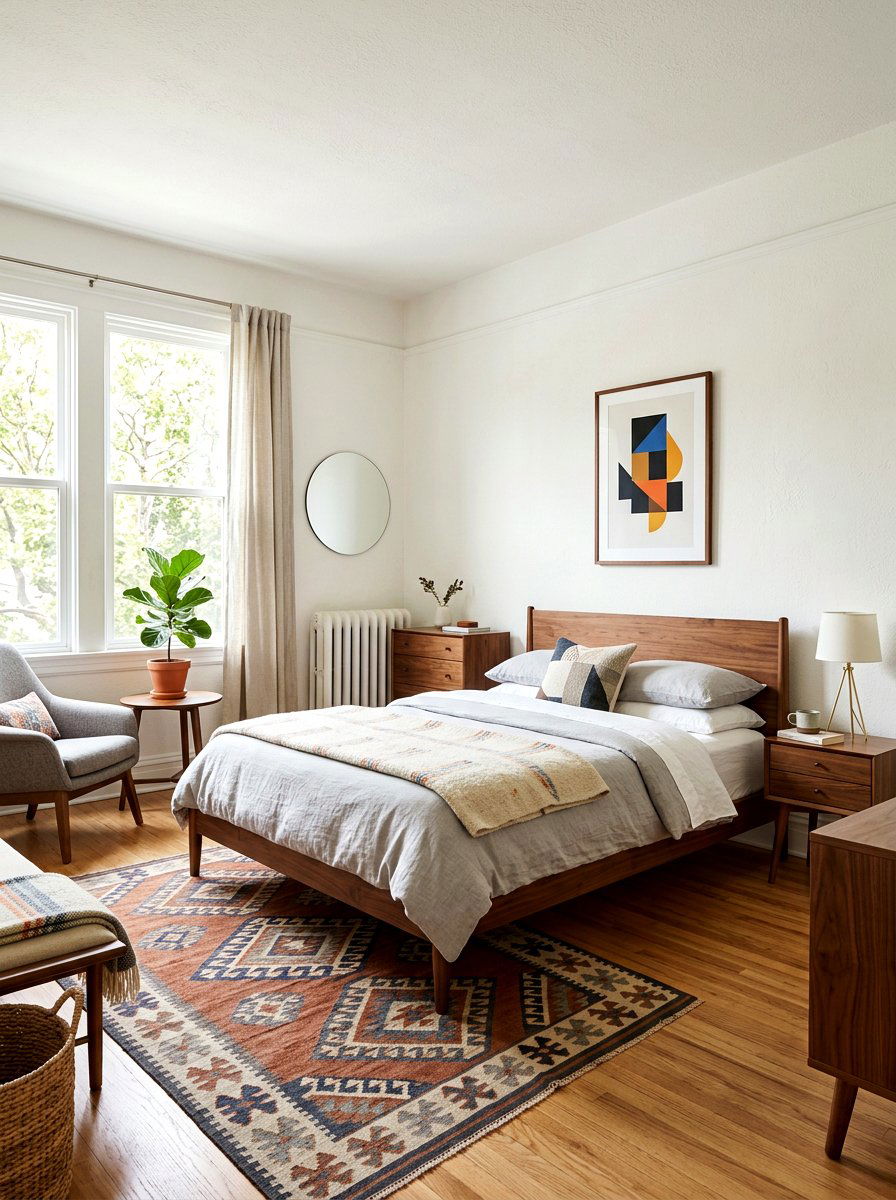 Mid century modern scandi bedroom - 30 Scandinavian bedroom ideas