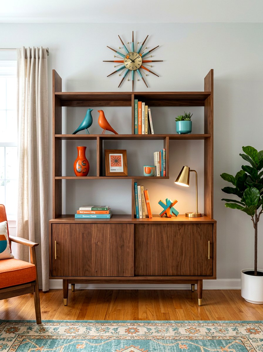 Mid century modern shelving - 30 office shelving styling ideas