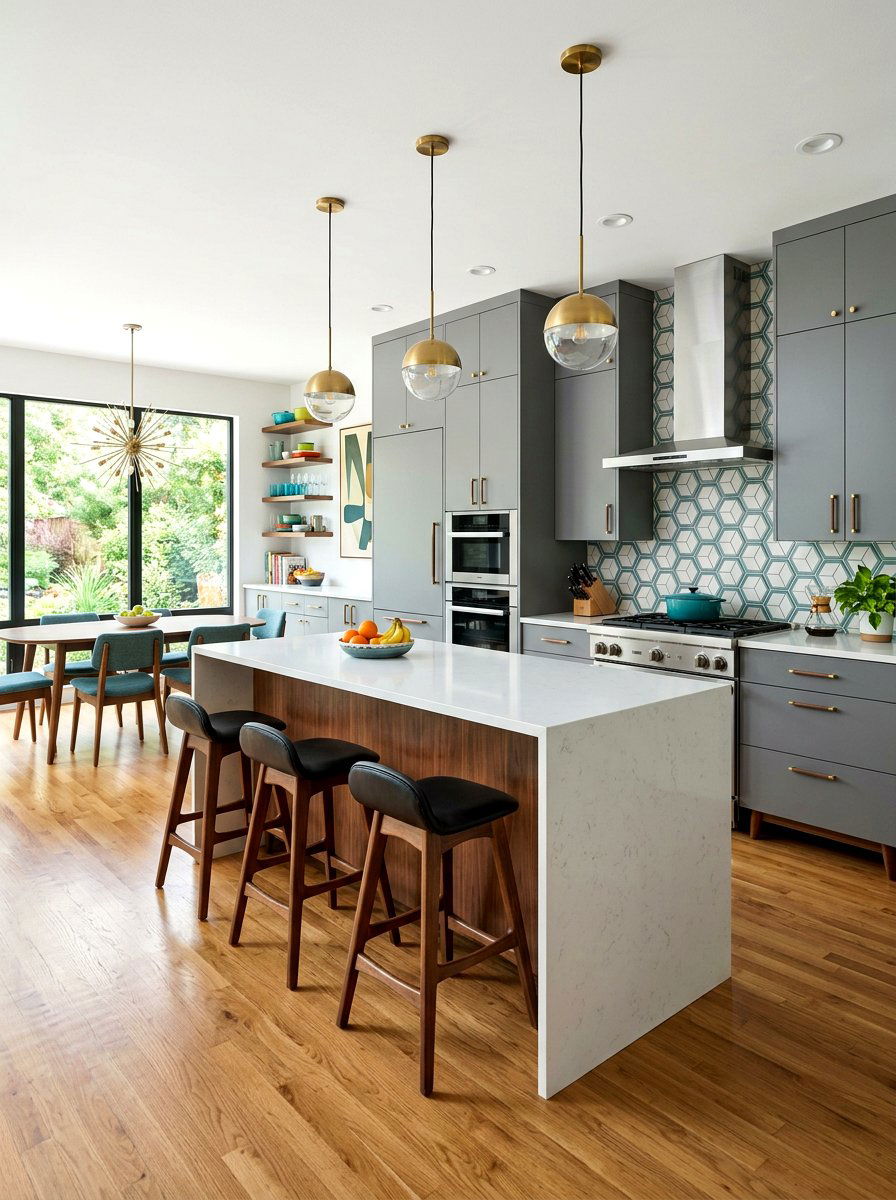 Mid century modern stone gray kitchen - 30 stone gray kitchen ideas