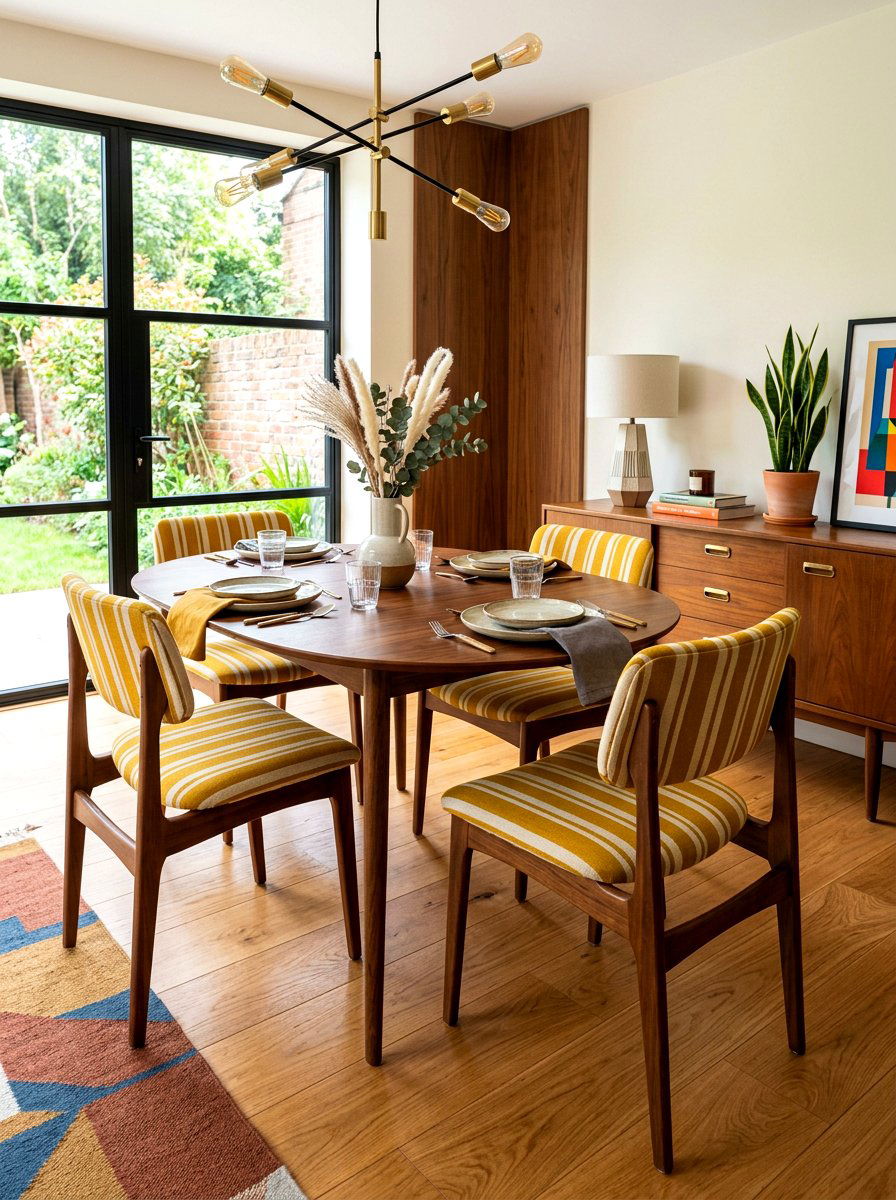 Mid century modern striped chair - 30 striped dining chair ideas