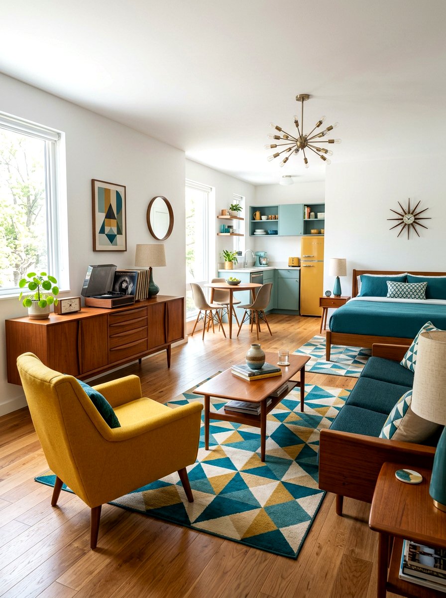 Mid century modern studio apartment - 30 studio apartment vibe ideas